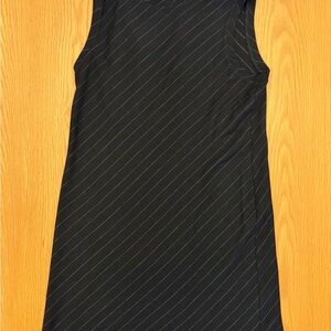 Teri Jon Black Sleeveless Pinstripe Mini Dress